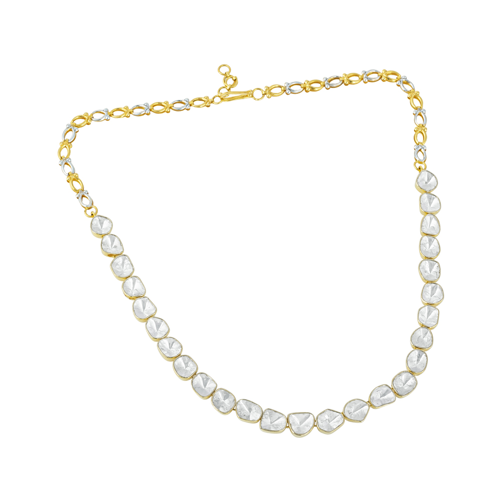 Polki Necklace Line in Open Setting